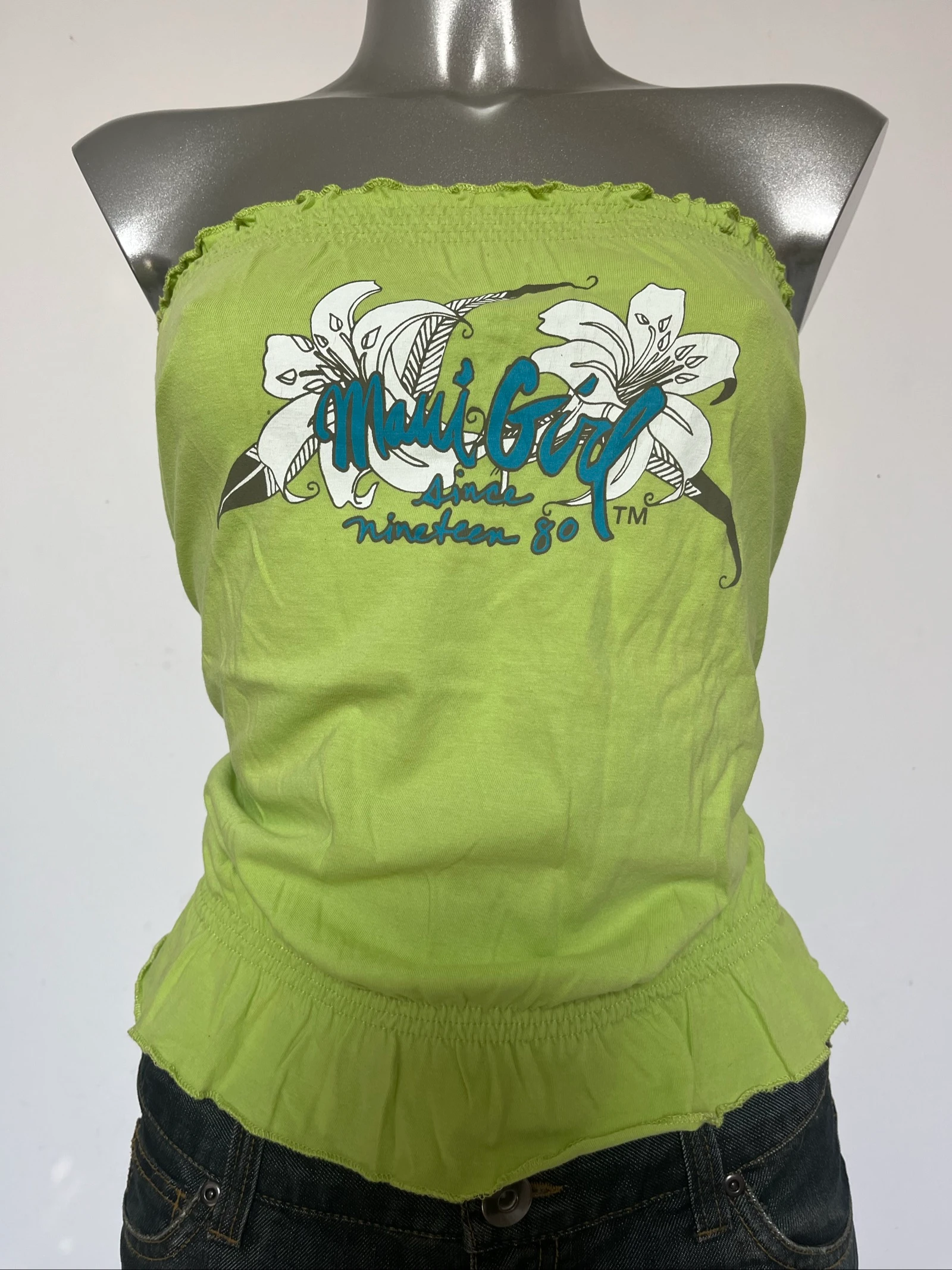 Top de tirantes con hombros descubiertos, estilo bustier Y2K💚2000s, blusa vintage – photo 3